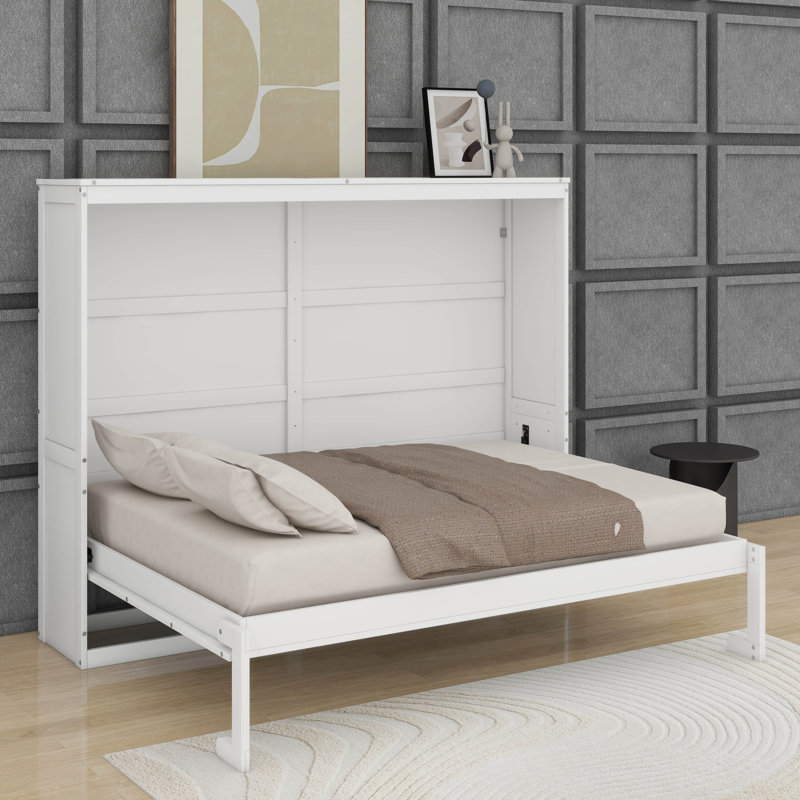 Lit escamotable double pleine grandeur, Blanc