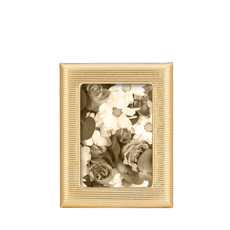 Leather Picture Frame, Gold, 5" W x 7" H