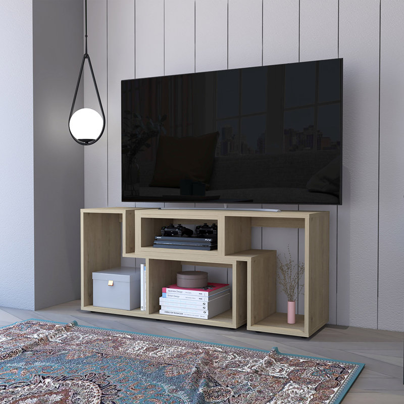 Rectangle Reversible TV Stand Light Pine
