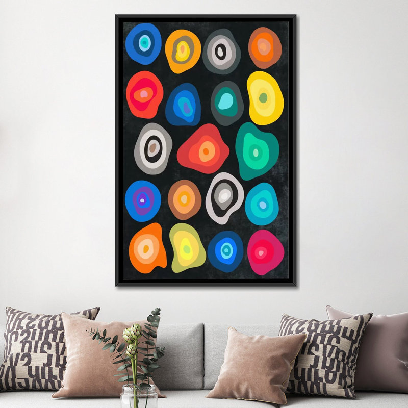 « cells », impression sur toile, H 26 po x l 18 po x P 1,5 po, Toile avec cadre noir, Pas de tapis