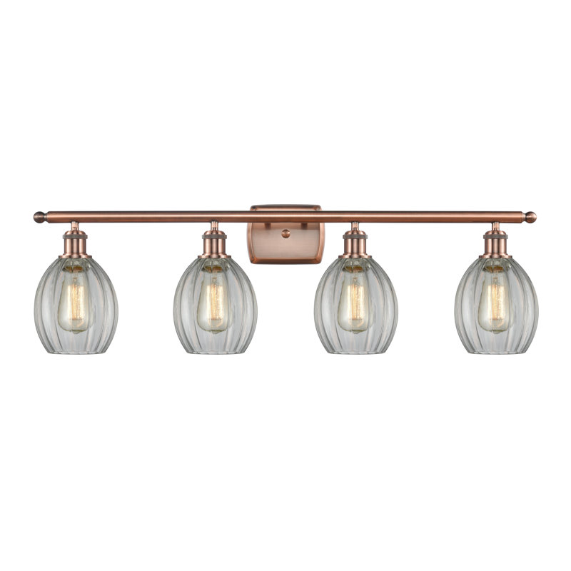 Fleury 4 - Light Dimmable Vanity Light, Clear, Antique Copper, LED