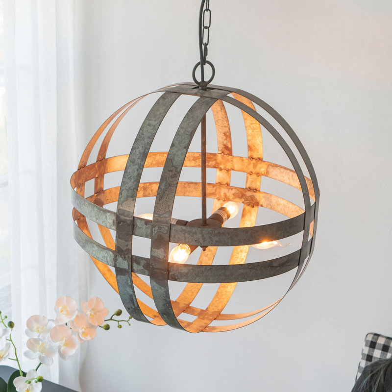 4 - Light Galvanized Chandelier