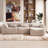 6 Piece Cloud Upholstered 144.5" Oversized Modular U Shape Soft Chenille Compression Chaise Sectional Sofa with Wide Arms and Pillows, No Assembly Required-127662704