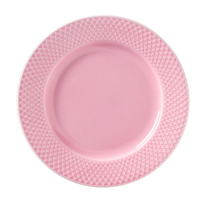 Rhombe Color Lunch Plate, Dia: 8.3", Rose