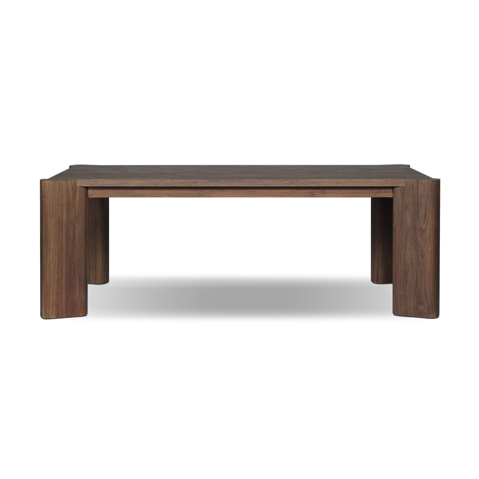 Soho Outdoor Metal Dining Table 86"-Bronze, Stained Saddle Brown
