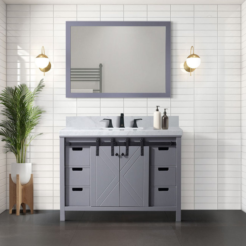 Meuble-lavabo gris foncé 48 po X P 22 po D, Gris foncé