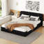Lit plateforme tapissier exquis avec tête de lit confortable et fabrication robuste, idéal pour un sommeil relaxant et durable.-1418329606