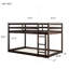 Lit superposé simple au-dessus d'un lit simple en bois massif et en bois d'hévéa massif avec échelle, plateformes de lit supérieures et inférieures fabriquées avec des lattes renforcées, espresso