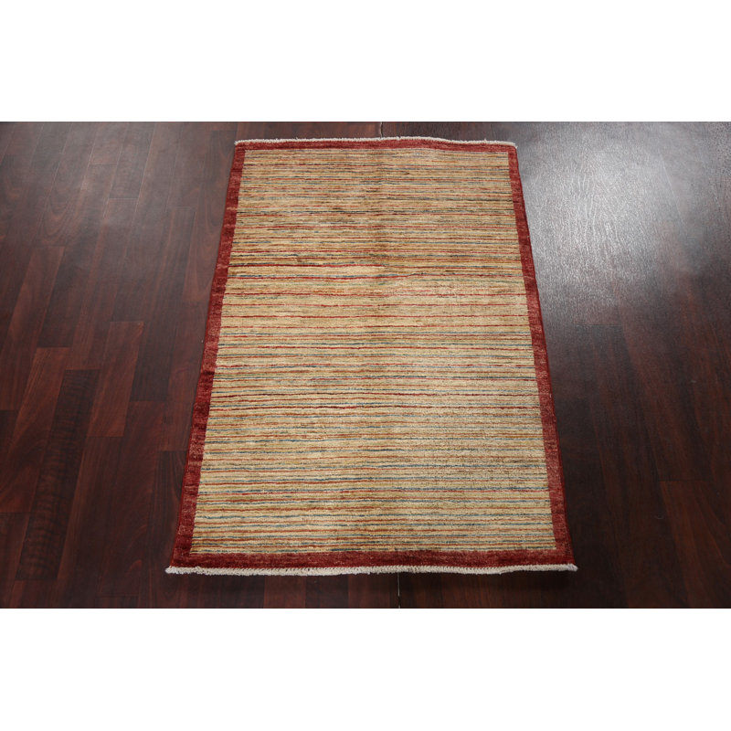 Striped Gabbeh Hand-Knotted Rug 3x4
