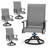 360° Swivel Rocking Chair Set, Outdoor Patio Dining Armchair -360160098