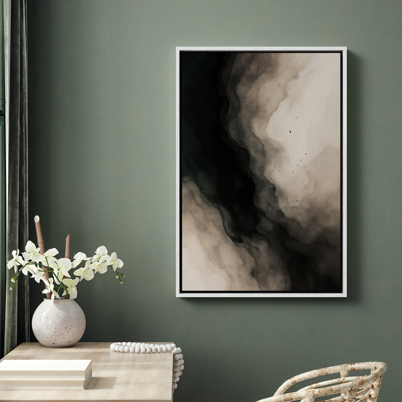 Art mural encadré abstrait rétro antique classique pour chambre à coucher, H 24 po x l 16 po, Blanc