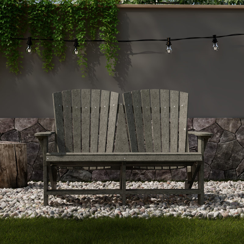 Heritage Double Adirondack Chair, Dark Gray