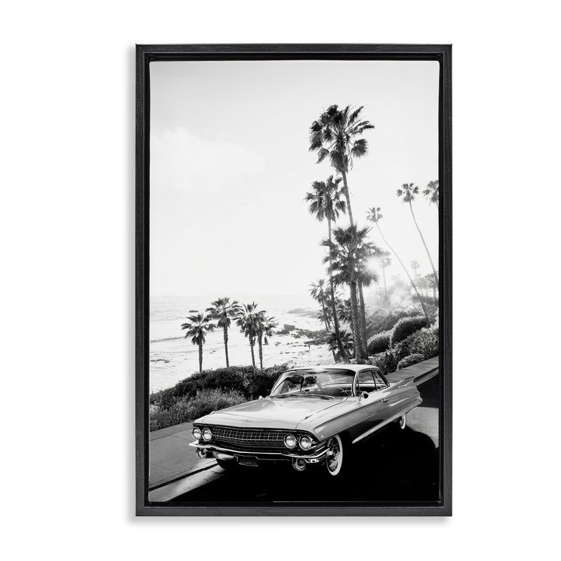 Cadre flottant Malibu Classic noir et blanc, design par Sissi et Seb, Cadre flottant noir de jais, H 25 po x l 17 po