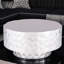 Table basse moderne moderne en métal argenté, texture martelée à la main, largeur et profondeur de 30 pouces, construction élégante pour la maison