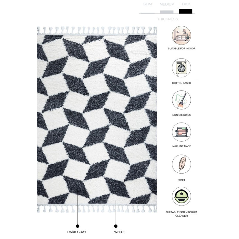 Maelina Geometric Indoor Rug, Rectangle 2'8" x 5'