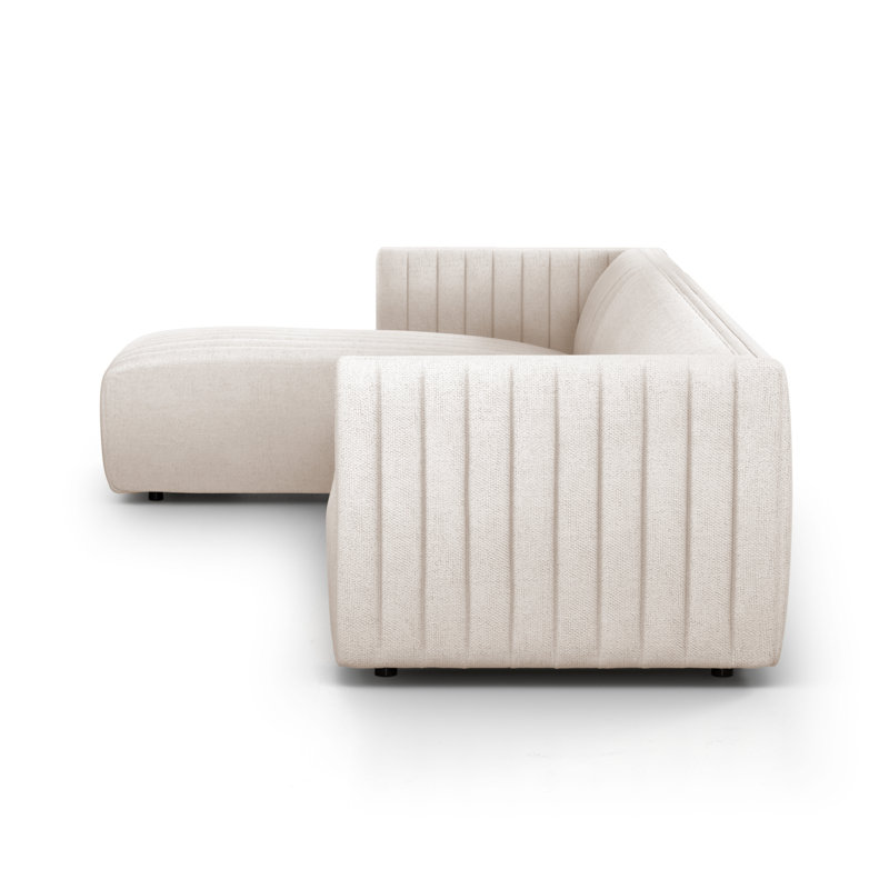 Augustine Chaise Sectional, Dover Crescent Velvet, 26" H X 105" W X 64" D, Right Hand Facing