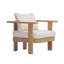 Chaise longue d'extérieur en bois d'acacia de style côtier Wevron avec coussins et accoudoirs-126039006