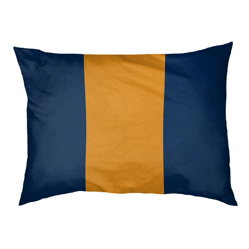 Coussin Atlanta, Moyen (l 28 po x P 18 po x H 9,5 po), Bleu marine / or / bleu marine