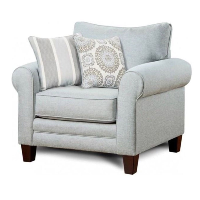 Aravis Upholstered Chair And A Half, Gray Polypropylene/Olefin
