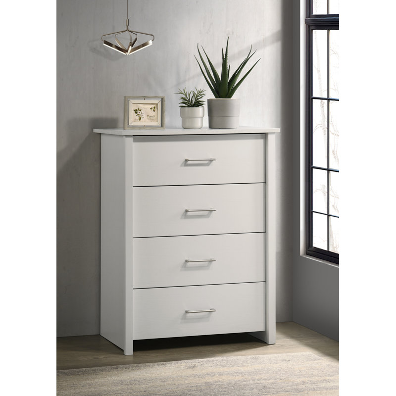 Drawer Dresser&Chest With Handles, White