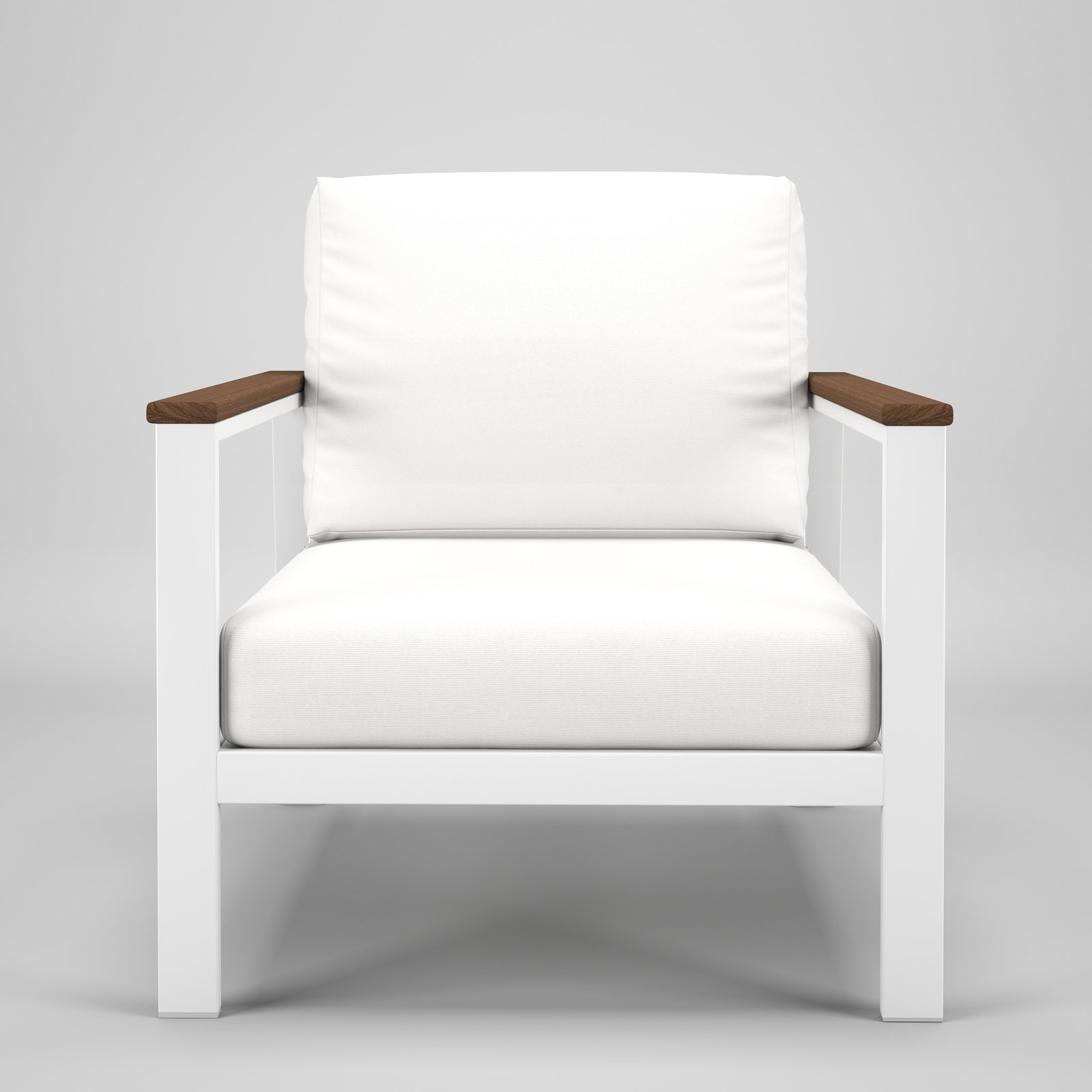 Townsend Sunbrella® Patio Lounge Chair, Canvas White, Brown