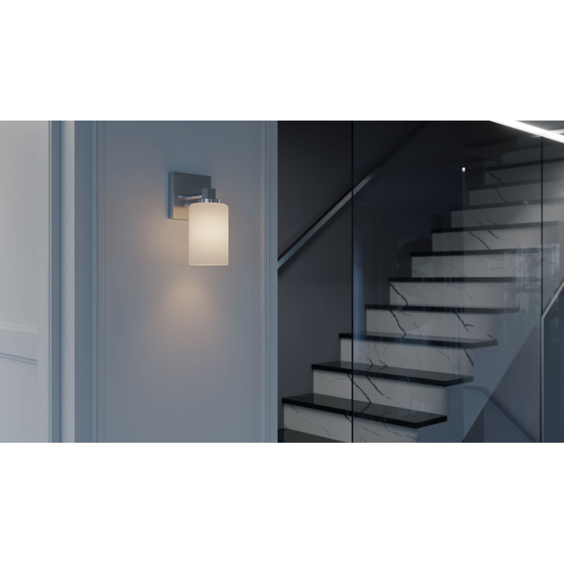 Madrina 1-Light Sconce - Clear Glass Shade, Satin Nickel