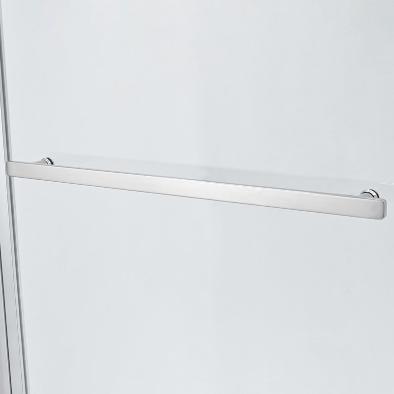 Polished Chrome Frameless Hinged Tub Door with Tempered Glass