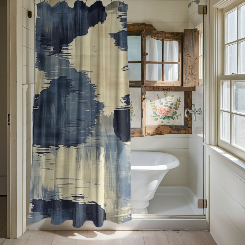 Blue Lines - Premium Shower Curtain, 74"H x 71"W