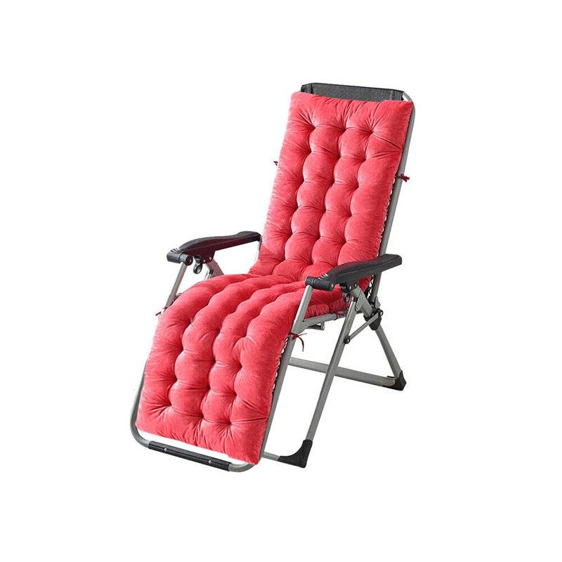 Outdoor 4'' Rocking Chair Chair Pad, Red, 63"W x 20"D