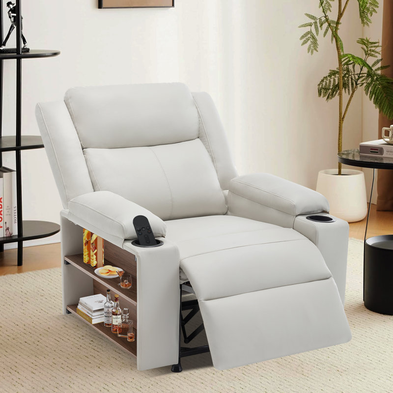 Fauteuil inclinable multifonctionnel à simple moteur avec tablettes de rangement double face