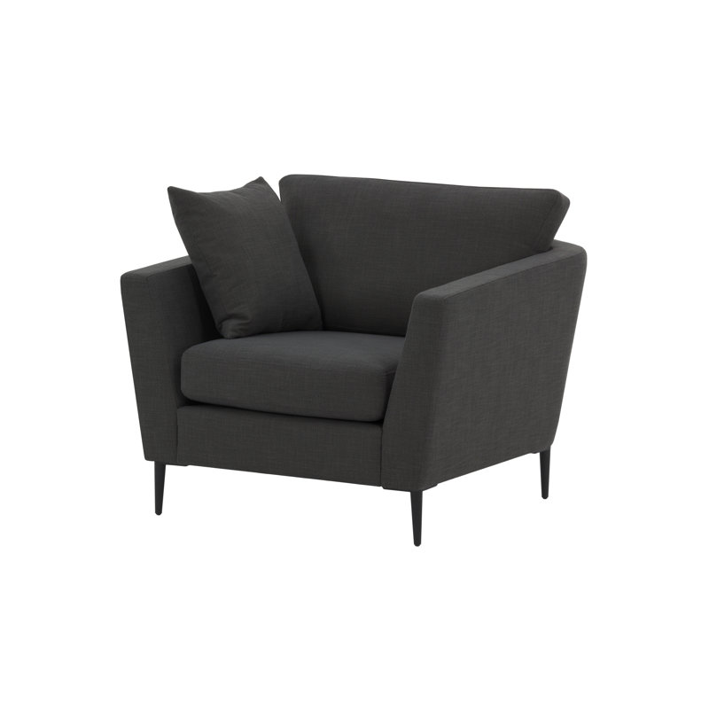 Rahul Velvet Armchair, Dark Grey