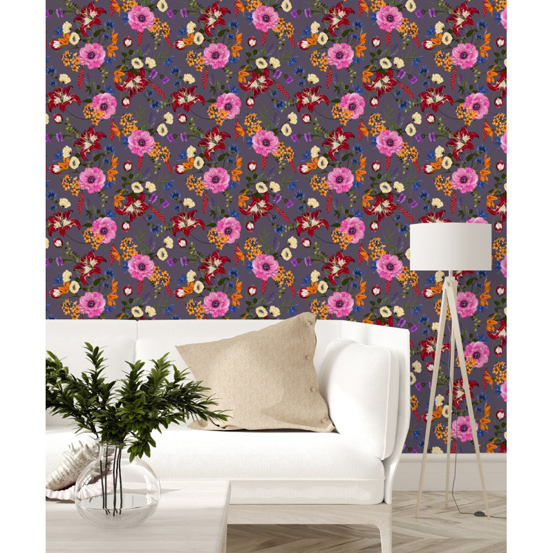 Carreau de papier peint l 10,4 pi x l 25 po Brightly Floral