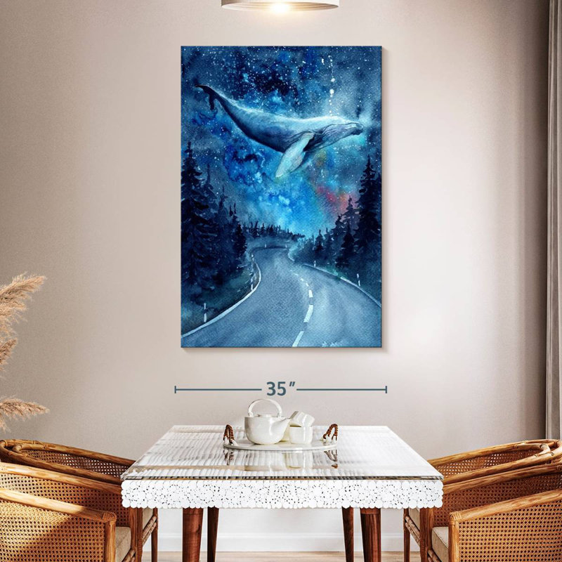 Kelan Night Flying Whale, 51" H x 34" W