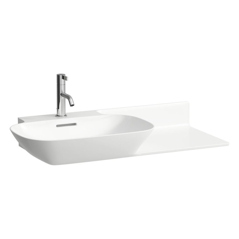 Ino 35.43'' L Bathroom Sink, Single Hole, Right Shelf