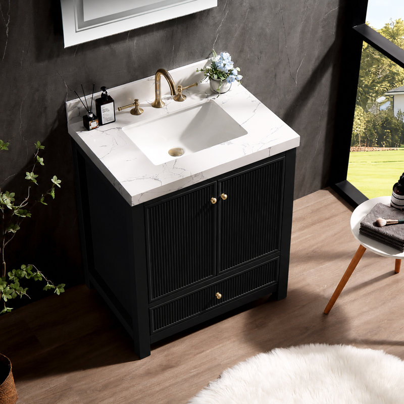 Meuble-lavabo Corena, Noir classique
