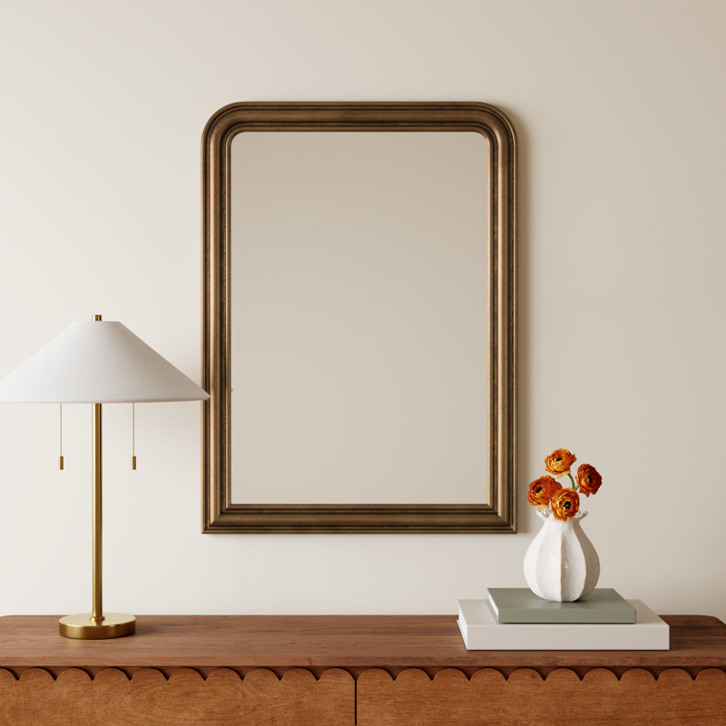 Sarla Wood Arch Mirror, Gold