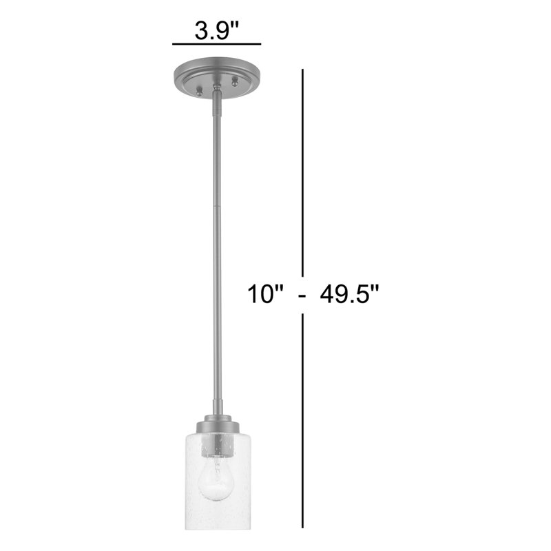 Luminaire suspendu cylindrique simple à 1 lumière Adesha, Nickel brossé