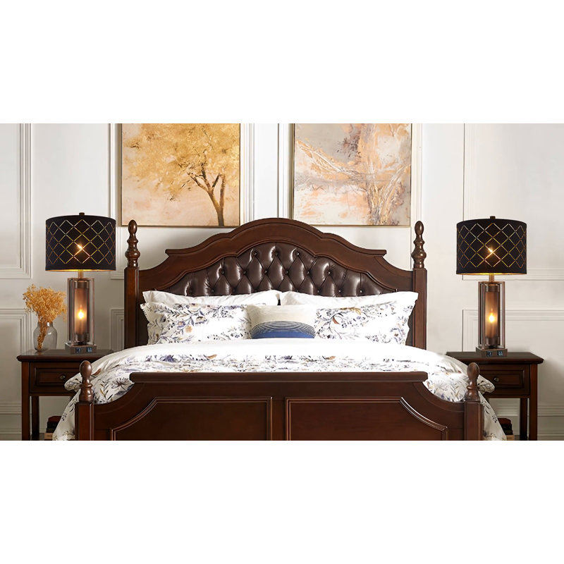 26" Nikaela Table Lamp Set With Night Light And USB Ports (Set of 2)