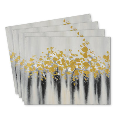 Polyester Placemats Set of 4 - Small Golden Spots Home Decor