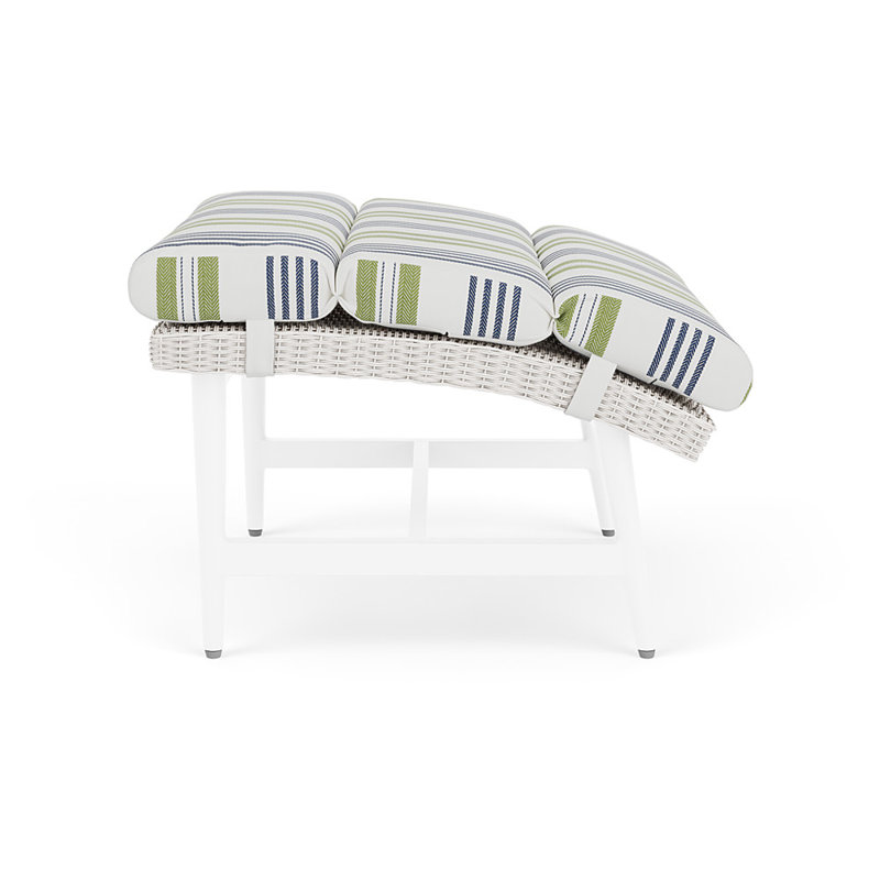 Cascade Outdoor Ottoman, Berkely Hall Green, White