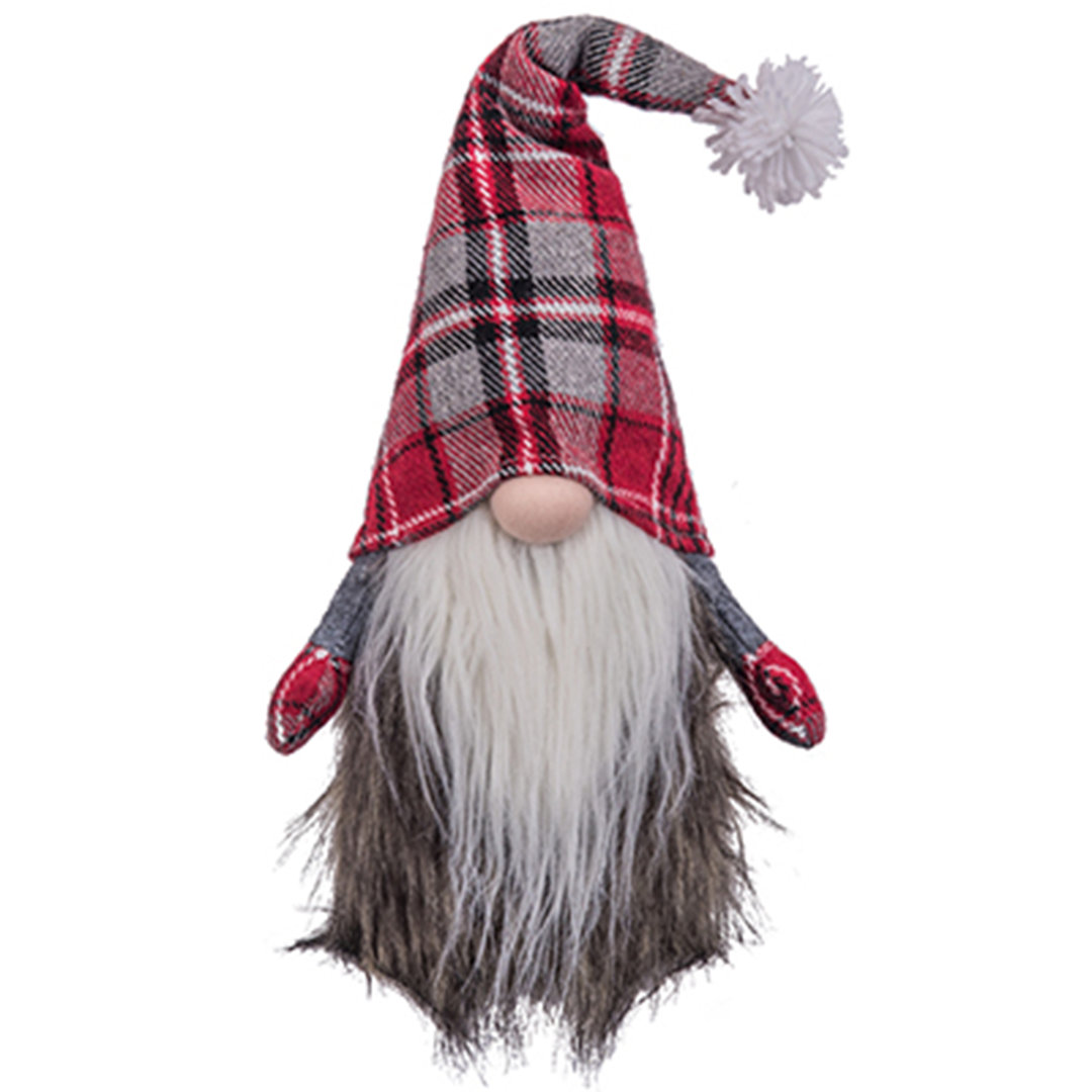 Weighted Gnome with Plaid And Faux Fur The Holiday Aisle® 