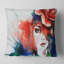 Femme avec rose - coussin à imprimé abstrait-29843052-29843056