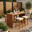Ensemble de 5 barres de patio en bois d'acacia naturel