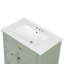 Meuble-lavabo de 30 po avec lavabo, meuble-lavabo avec un tiroir rabattable et deux tiroirs, tablette réglable, bois massif et panneau de fibres à densité moyenne, vert-483864848