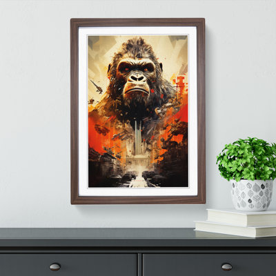 XYZ-FRM-V1223-3937 King Kong Modern - Single Picture Frame Print on Wood