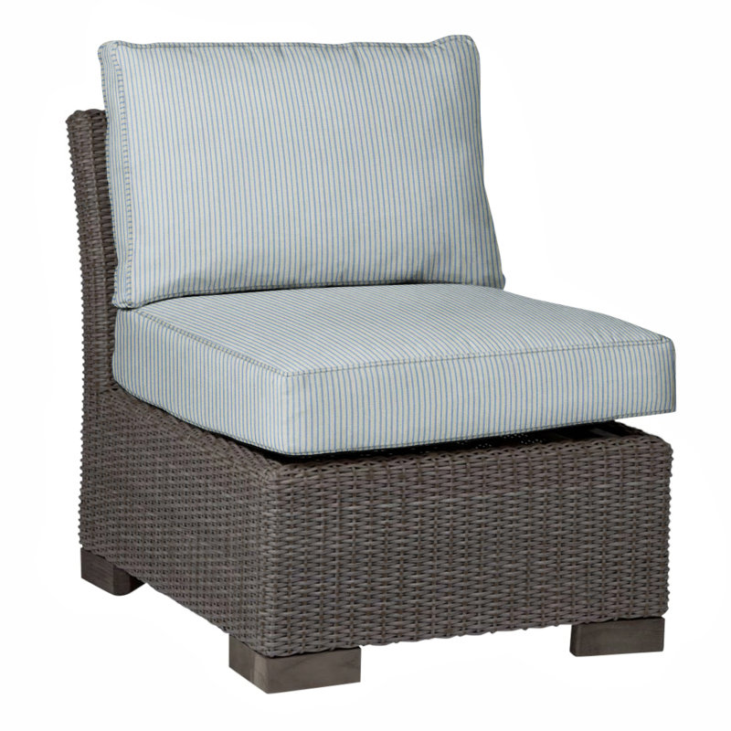 Club Patio Lounge Chair with Cushions, Welt, Rollo Cream, Black Walnut