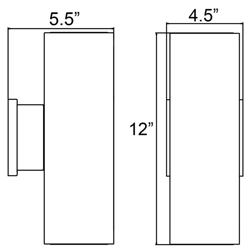 Kirkham Aluminum Wall Light, Satin, 12" H x 5" W x 6" D