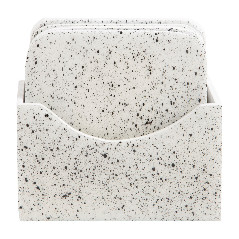 Metal Square 4 Piece Set, White