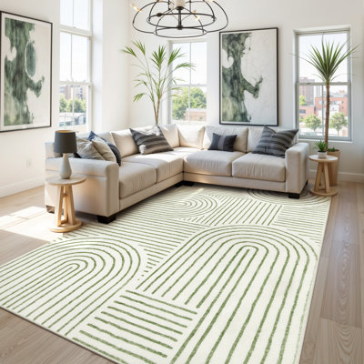  Tapis de chambre à coucher moelleux abstrait antidérapant pour salon