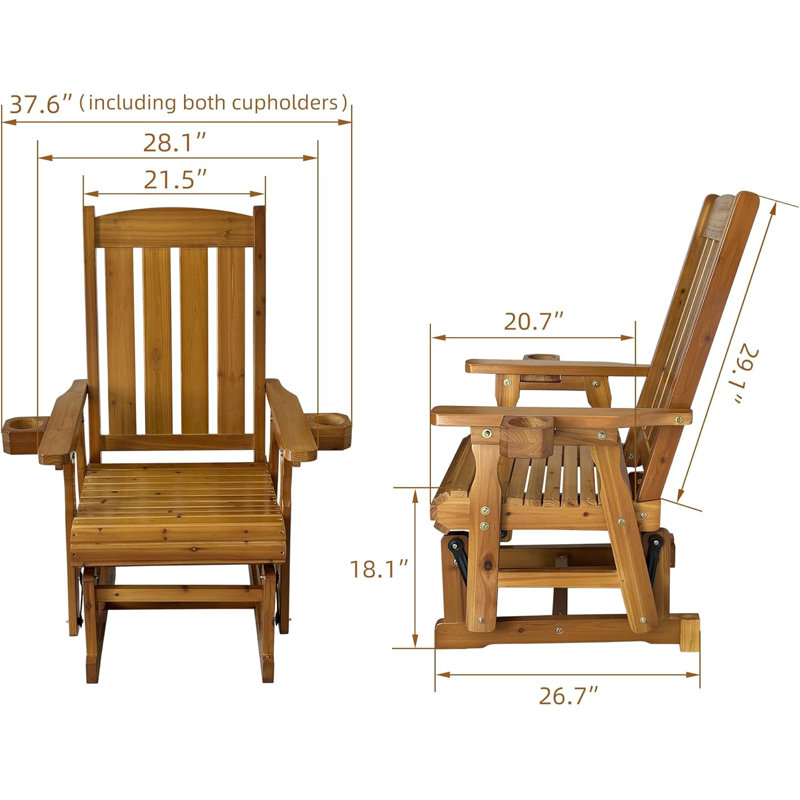 Fauteuil coulissant en bois pour une personne, avec dossier haut et siège profilé profond